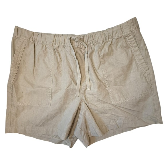 Banana Republic Pants - Banana Republic Beige Pull On High Rise Linen Cotton Drawstring Pockets NWT XL